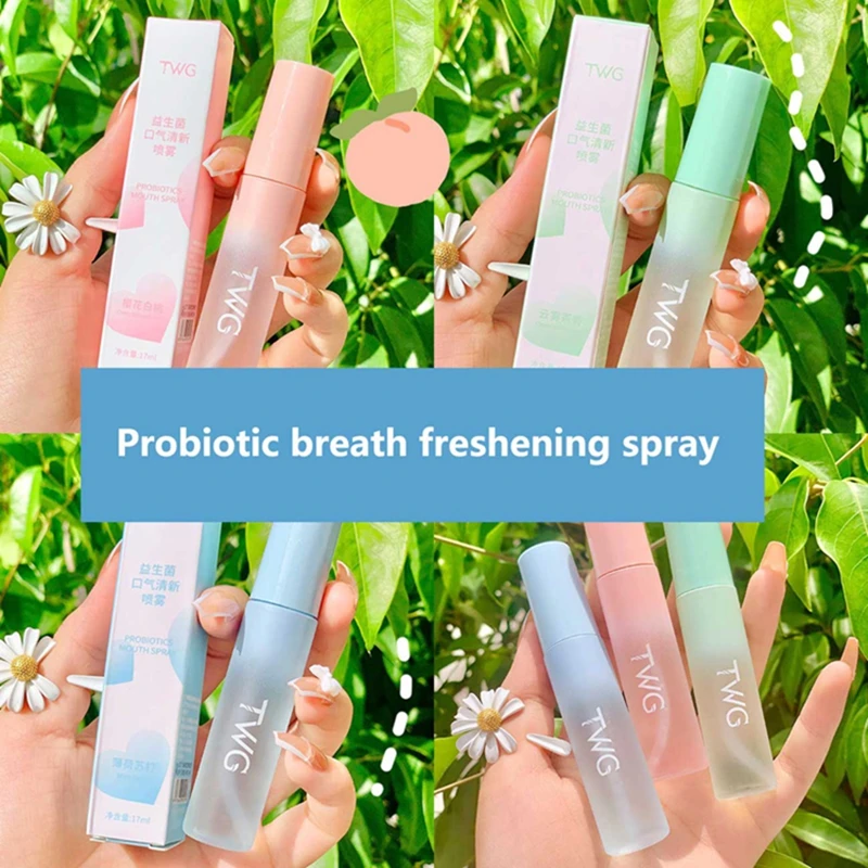 نكهة الفاكهة التنفس رذاذ منعش طويل الأمد النعناع عن طريق الفم رذاذ منعش غير مزعج تركيبة خفيفة الرعاية المعطر الصحي