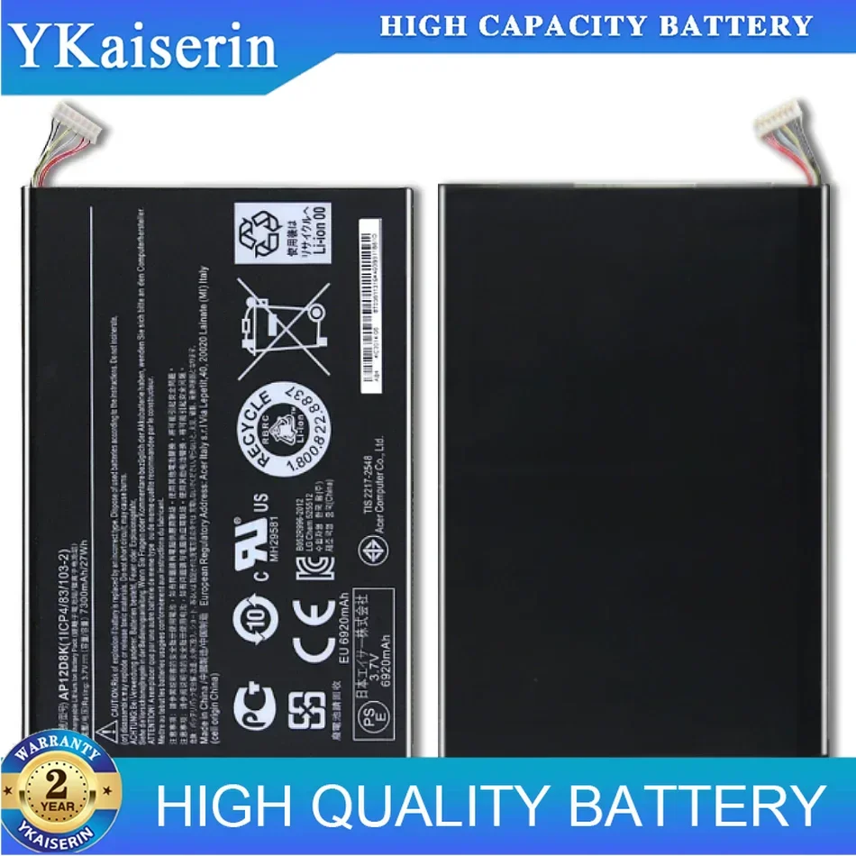 

AP12D8K Аккумулятор для планшетов ACER Iconia Tab A3 A3-A10 W510 W510P 3,7 V 7300MAH 27WH Li-Ion полимерный