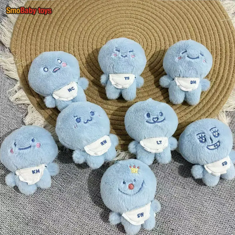 

10CM Super Junior Doll Keychain Cartoon Cute Soft Short Plush Pendant Key Ring Siwon Heechul Leeteuk Fans Gift