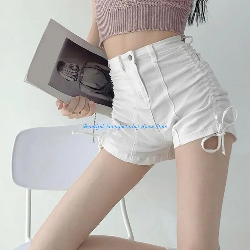 

E56A Fashion Drawstring Jeans Shorts For Women and Girls Offering Comfort And