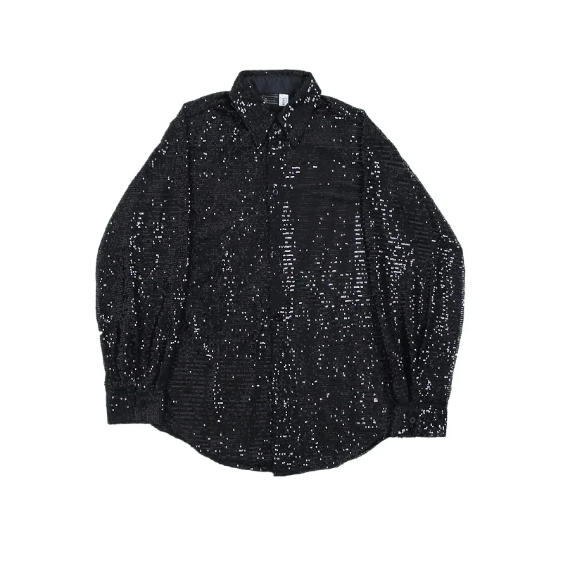 Men Fashion Shiny Sequin Long Sleeve Shirt DJ Singer Stage Performance Costume Street Hip Hop Blouse Chemise Homme - AliExpress 200000343 Men Fashion Shiny Sequin Long Sleeve Shirt DJ Singer Stage Performance Costume Street Hip Hop Blouse Chemise Homme - AliExpress 200000343