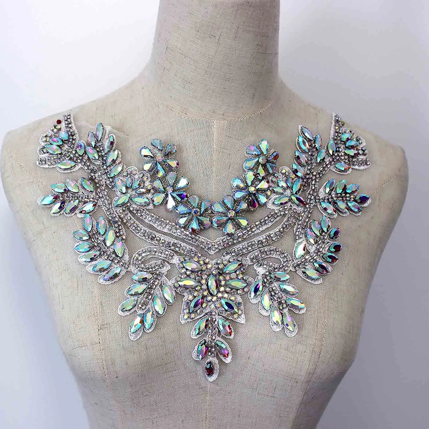 Luxury Rhinestone Sparkling Dress Accessories Bridal Wedding Dress Fabric Patches