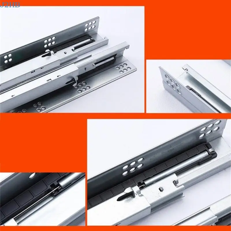 

J2HB Pair Full Extension Undermount Drawer Slides Soft Close Concealed Bottom Mount with Rear Bracket Concealed Drawer Runners