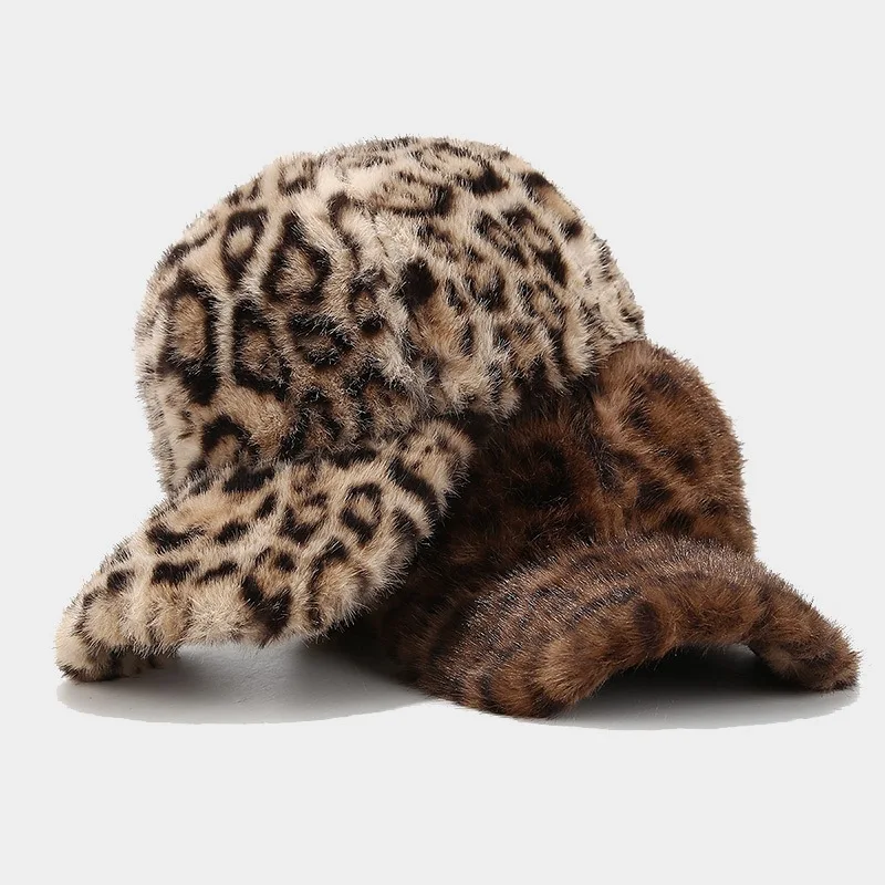 

1pc Women's Winter Leopard Print Baseball Cap,Outdoor Warmth Cold Protection warm head Hat,Suitable for outdoor and daily wear