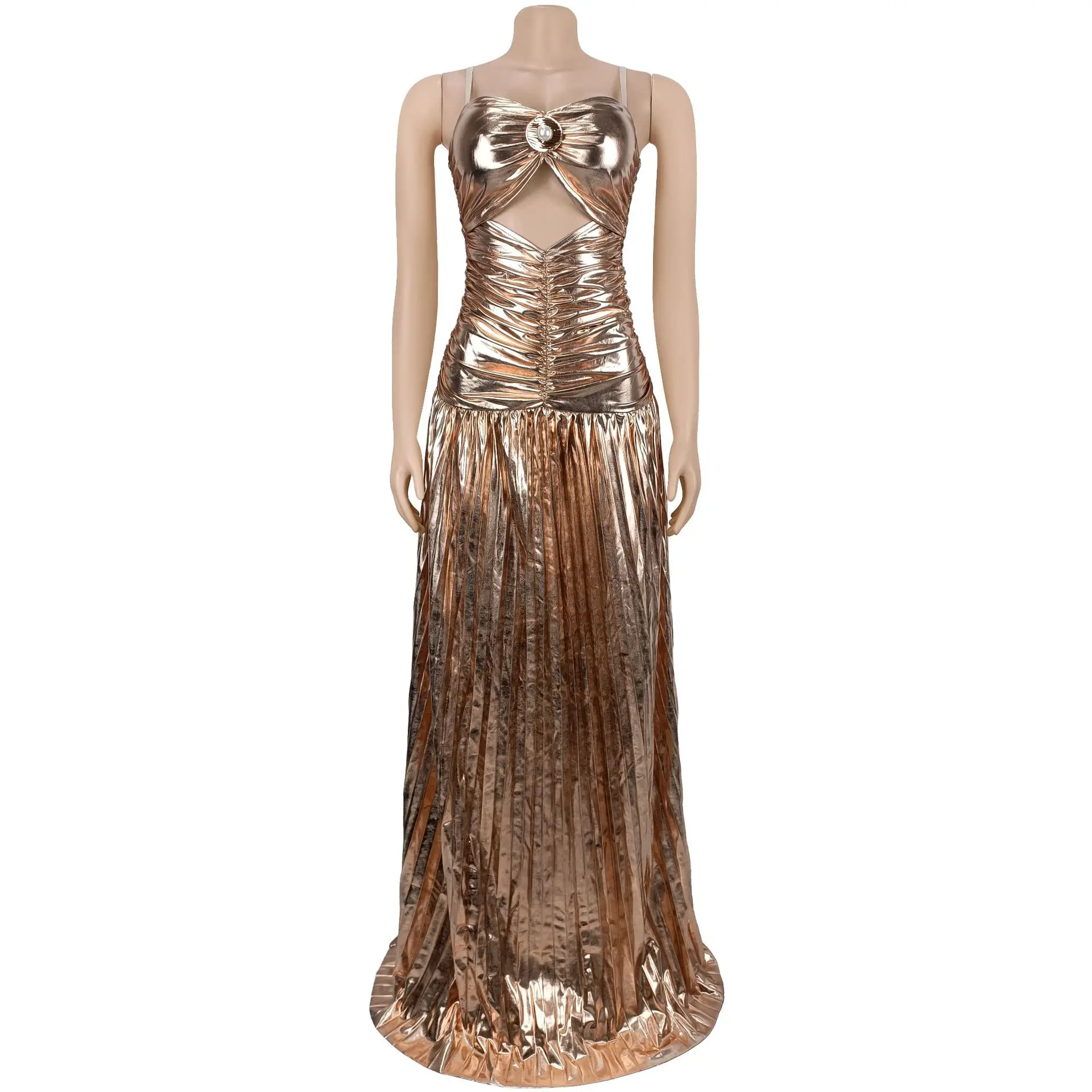 Sukienka damska elegancka na lato 2025, na imprezę, z błyszczącymi ramiączkami spaghetti, długa sukienka klubowa, seksowna sukienka koktajlowa z cekinami, na studniówkę, wieczorowa, model HXY241