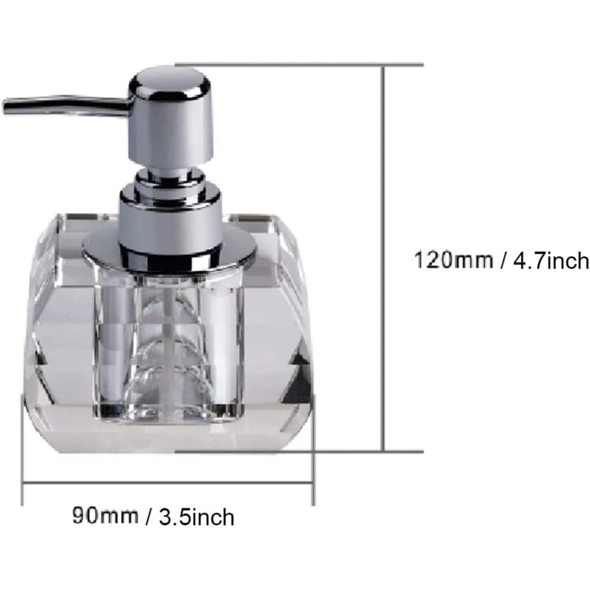 Transparent Crystal Glass Hand Sanitizer Soap Bottle Creative Press Hotel Liquid Soap Dispenser Soap Lotion Bottle for Bathroom