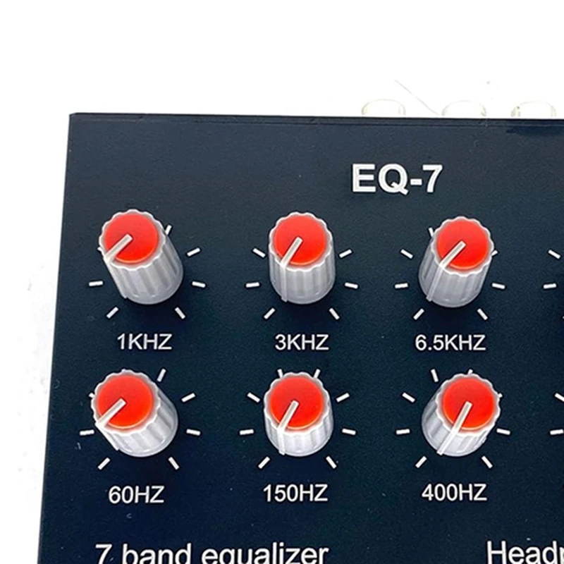 EQ-7 Audio Signal Headset Amplifier 7-Band EQ Equalizer 2 Channel Digital Sound Equalizer +12V Power Adapter