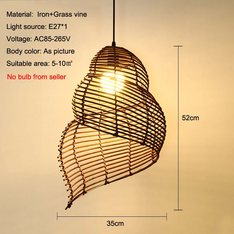 Handmade Bamboo Conch Chandelier Retro Chinese Restaurant Bar Lamp Creative Personality Cafe Teahouse Decorative Pendent Light