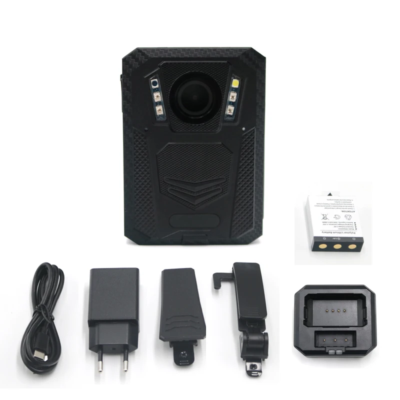 HD Wide-Angle GPS WiFi 173g Lightweight Shockproof IP68 Waterproof Stable Recording for Security Patrols Mini Body Camera