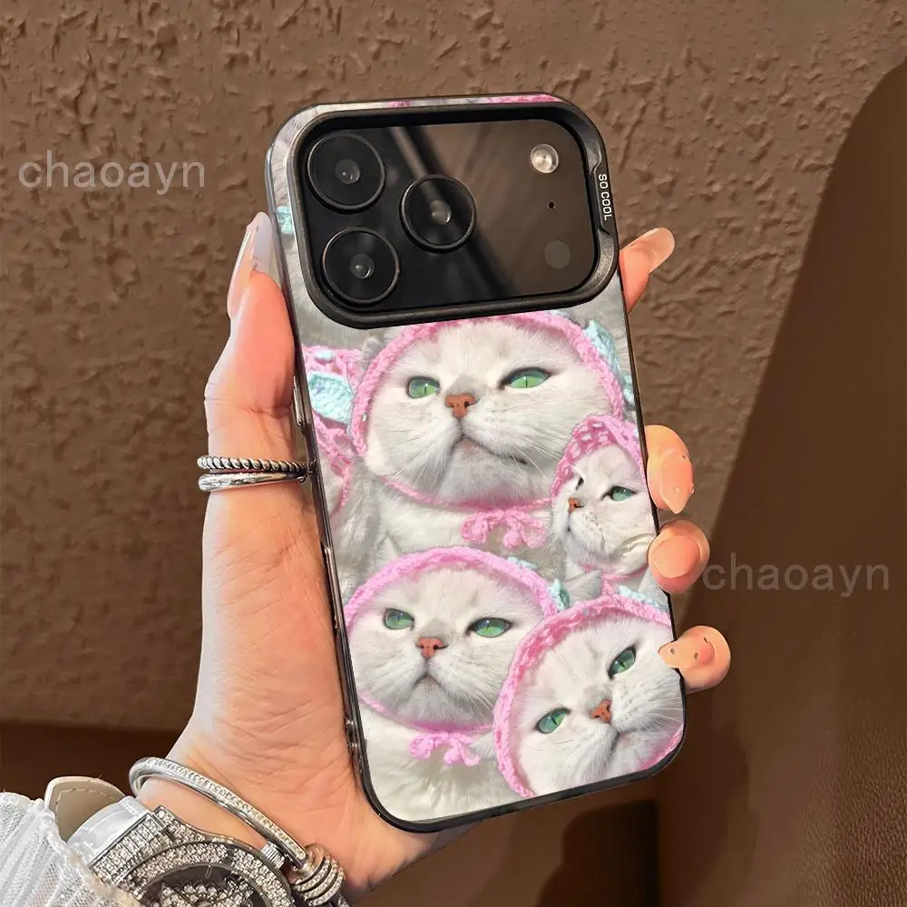Fun cat pattern design mobile phone case suitable for iPhone 17 16 15 14 13 12 11 Pro/ Max /Plus anti-fall and shockproof