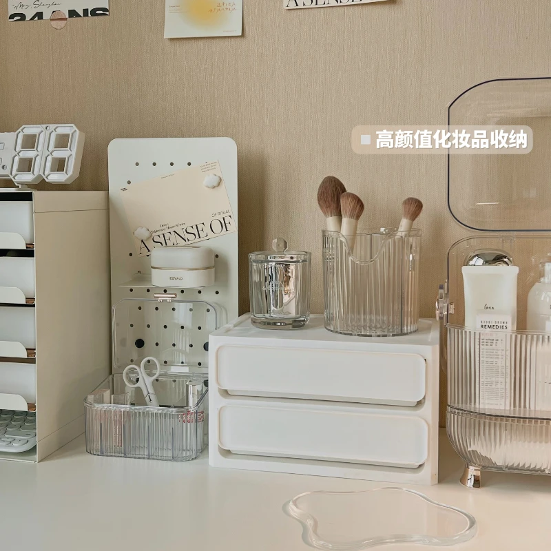 

Light luxury cosmetic brush storage container eyebrow pencil comb dresser table top storage box cosmetic pencil container