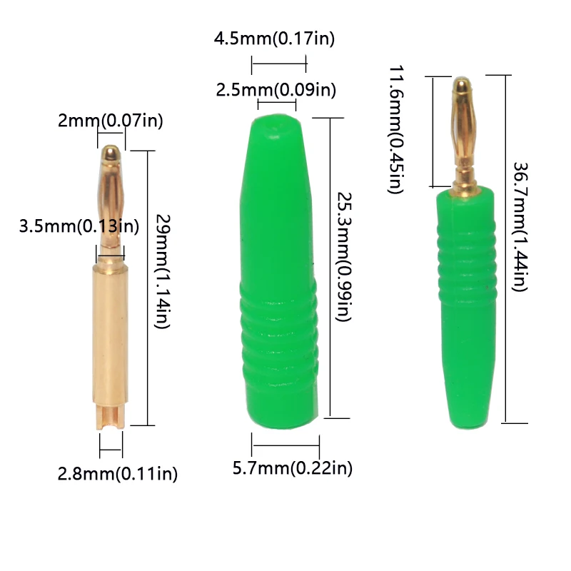 【20-5PCS】2mm copper-gold plated soldering banana plug with high insulation panel 2mm lantern test plug connector