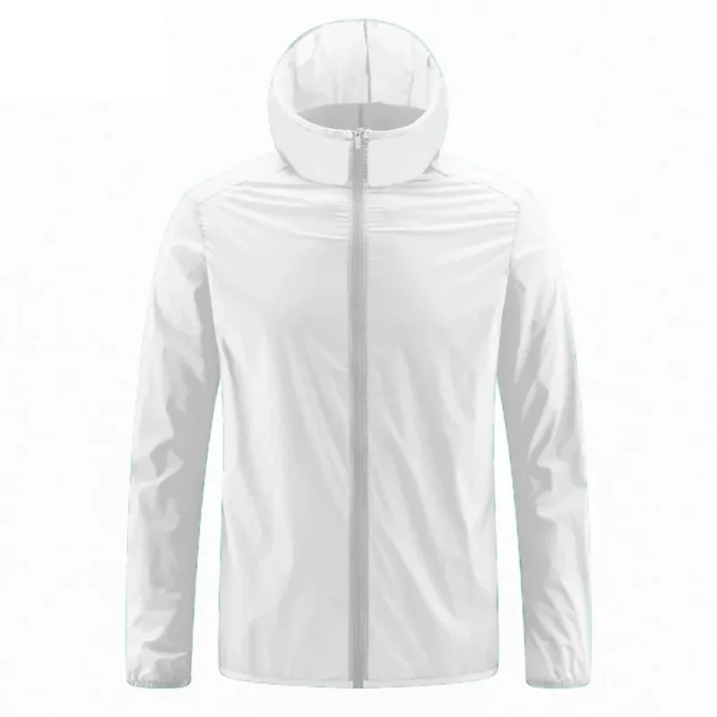 Summer Men's Sun Protection Clothing Lightweight Breathable Ice Silk Hooded Quick Dry Jacket Outdoor Anti-ultraviolet Skin Coat
