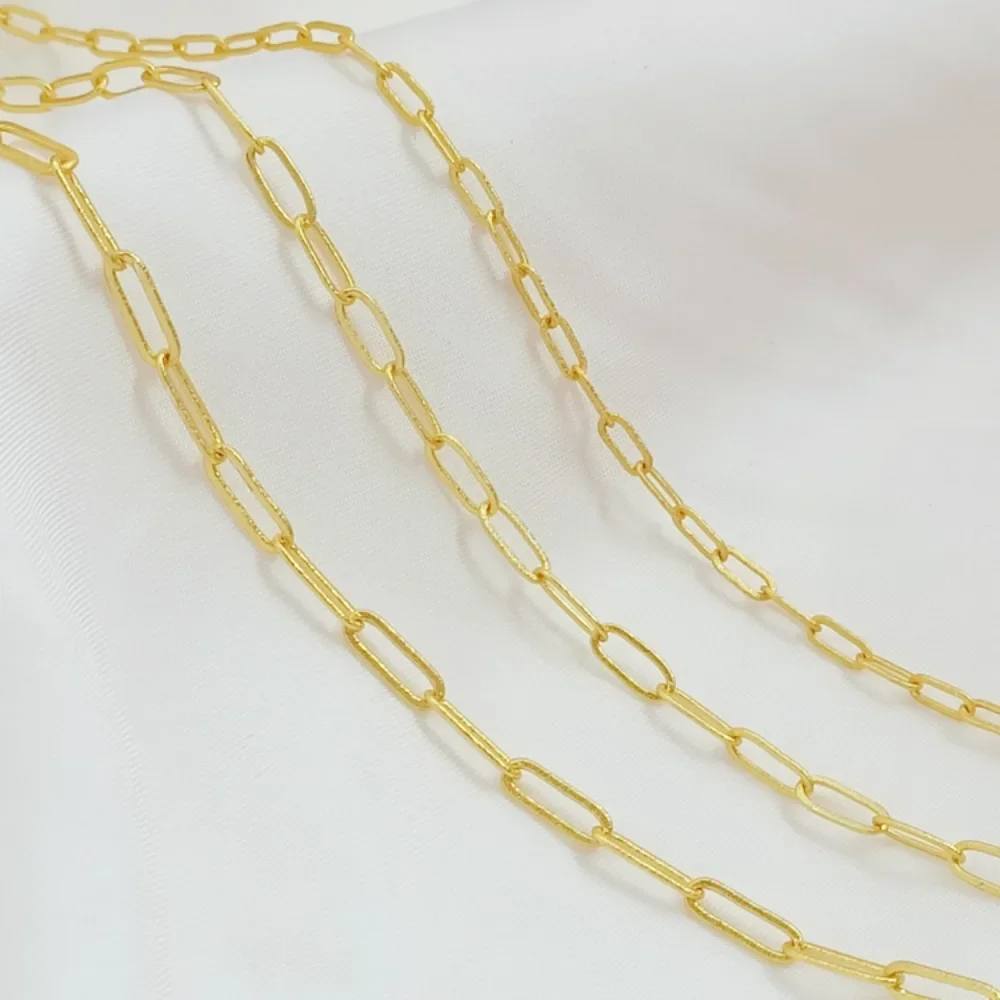 

18K Sandgold Gold-plated Oval Rectangular 0-shaped Chain, Loose Chain, DIY Handcrafted Bracelet, Necklace, Earrings and Chain