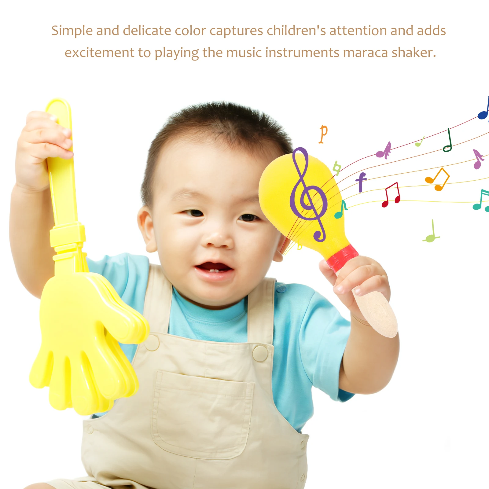 

Rattle Bell Percussion Toys Kids Musical Instruments Shaker Maracas Hand for Wooden