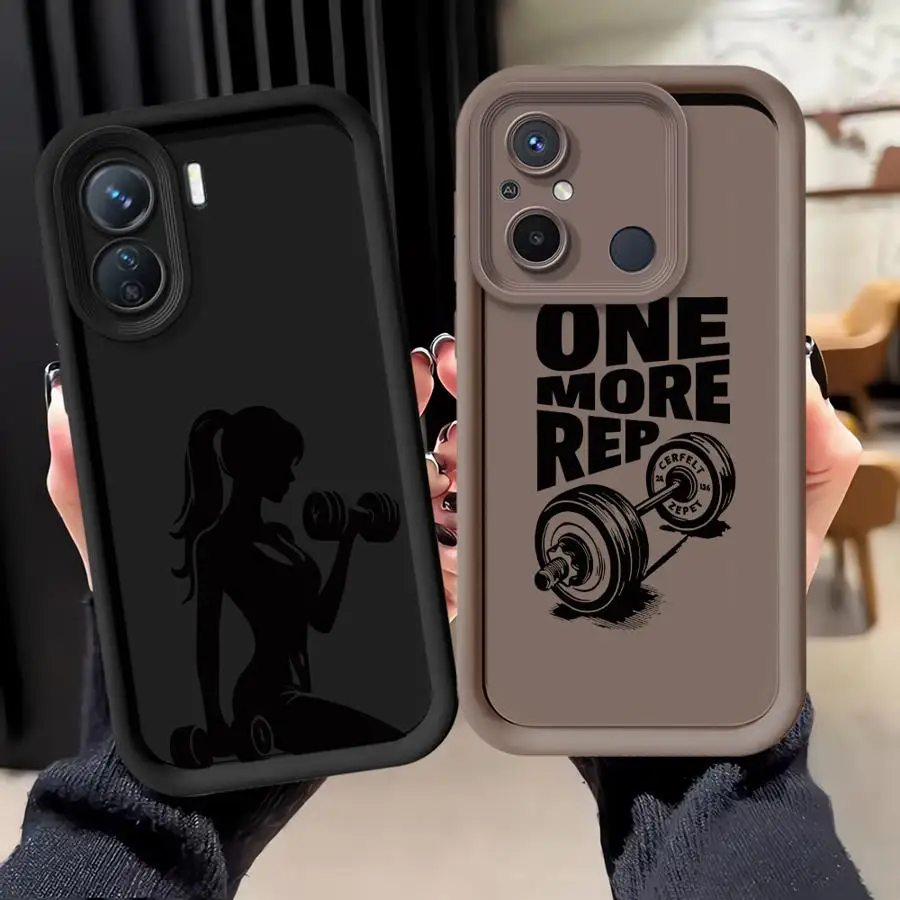 Funda de teléfono con mancuernas para Xiaomi Redmi A3 A5 10C 14C 13C 9A A2 A1 Plus 12C 10A 9T 9C TPU suave