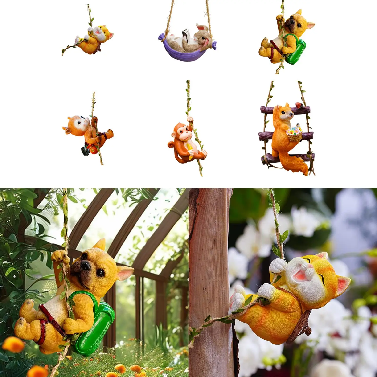 

Garden Animal Hanging Decor Centerpiece Compact Collection Sturdy Artwork Outdoor Figurine Garden Decoration for Patio Outdoor
