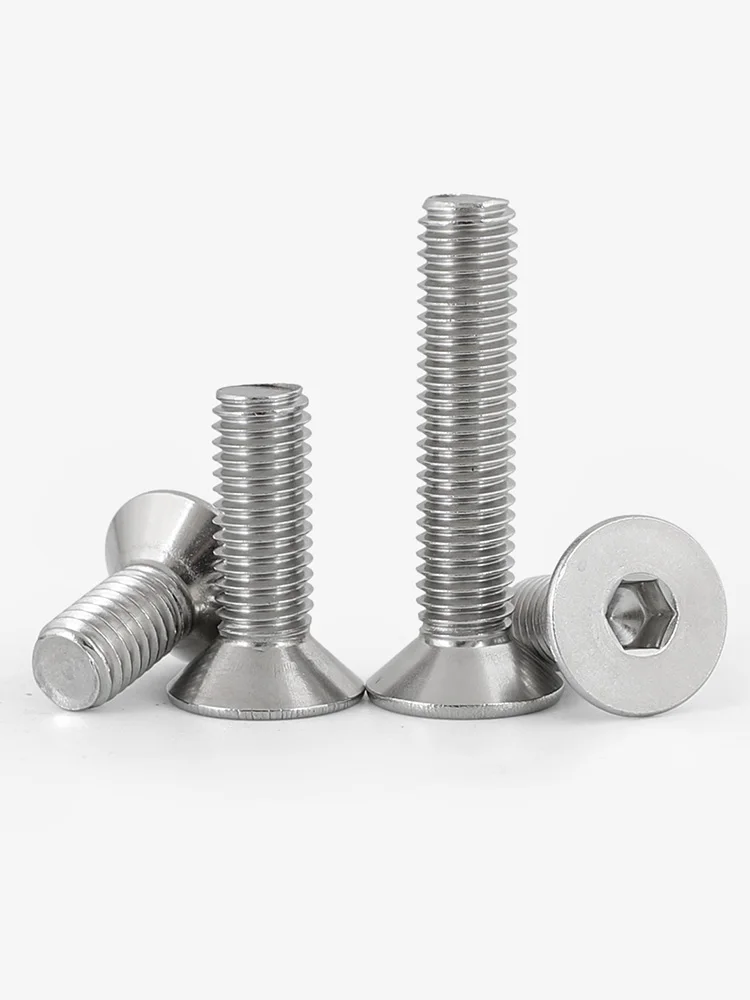 UNC 2# 4# 6# 8# 10# 1/4 5/16 304 A2-70 Stainless Steel Countersunk Head Hex Hexagonal Socket Screw Flat Head Allen Bolt