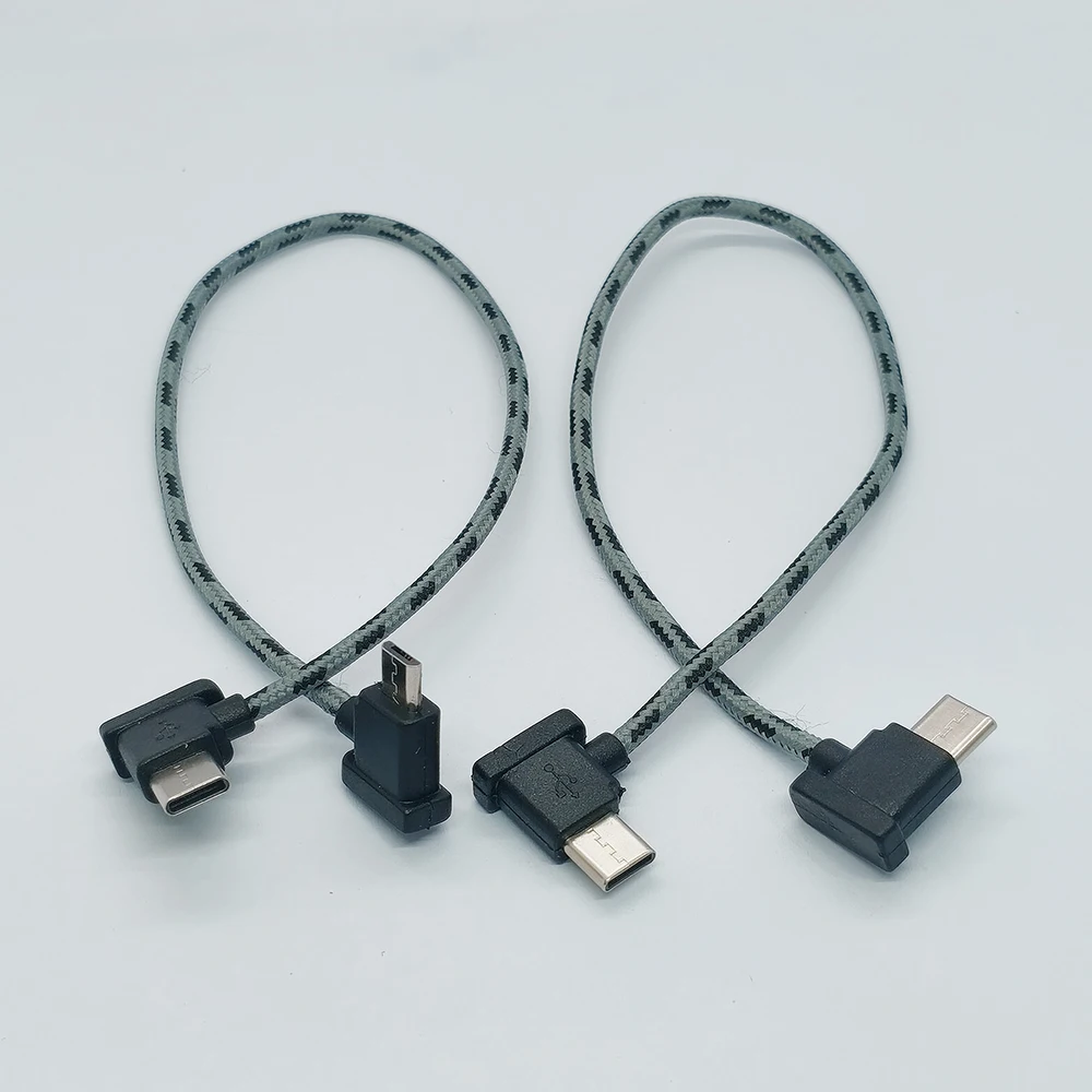 1 Stück geflochtenes Typ-C-auf-Micro-USB- und Typ-C-auf-Typ-C-Datenkabel für DJI Mavic3 Mini 2 Air2 Air3 Drohnen-Fernbedienung – Detail 5