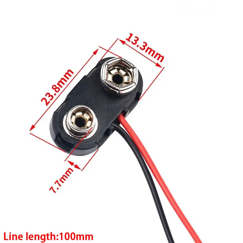 

10pcs 9v Battery Box 9V Battery Snap Connector Clip Lead Wires Holder For Arduino