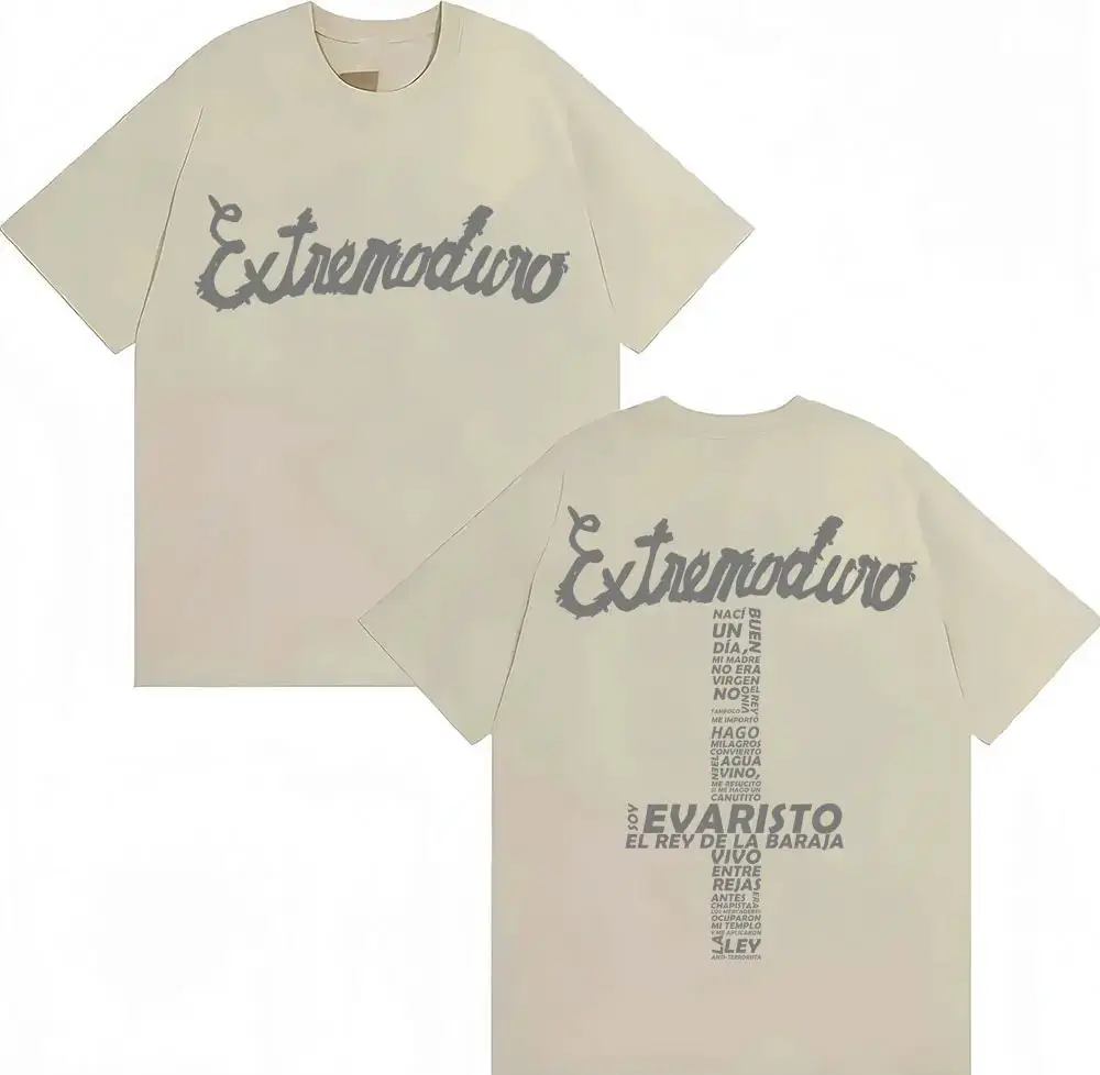 Camisetas Y2KHip-hop Rock Extremoduro Band, camisetas con estampado de letras, Top de algodón cómodo de gran tamaño de Hip Hop Harajuku, Unisex