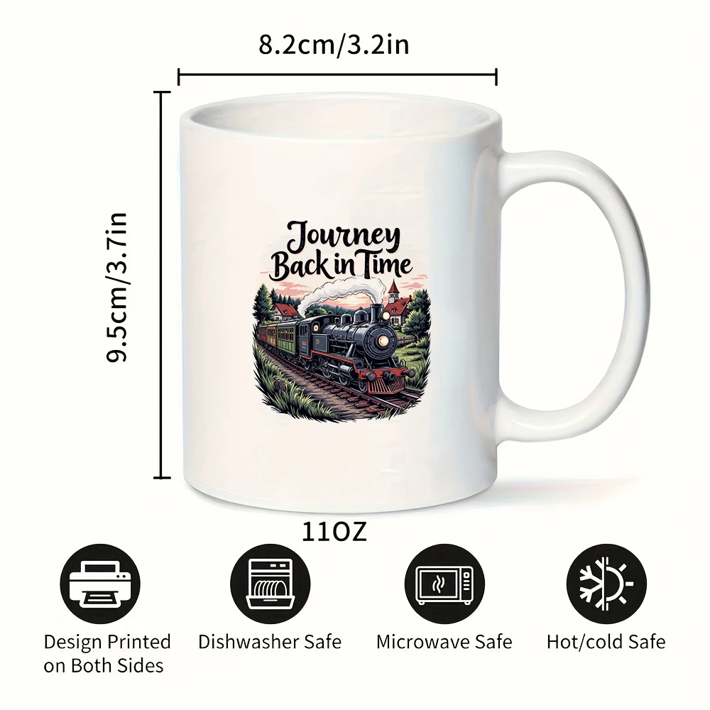 Винтажная кружка с изображением поезда, 11 унций, детская чашка для холодных и горячих напитков, рождественский подарок, семейная офисная чашка