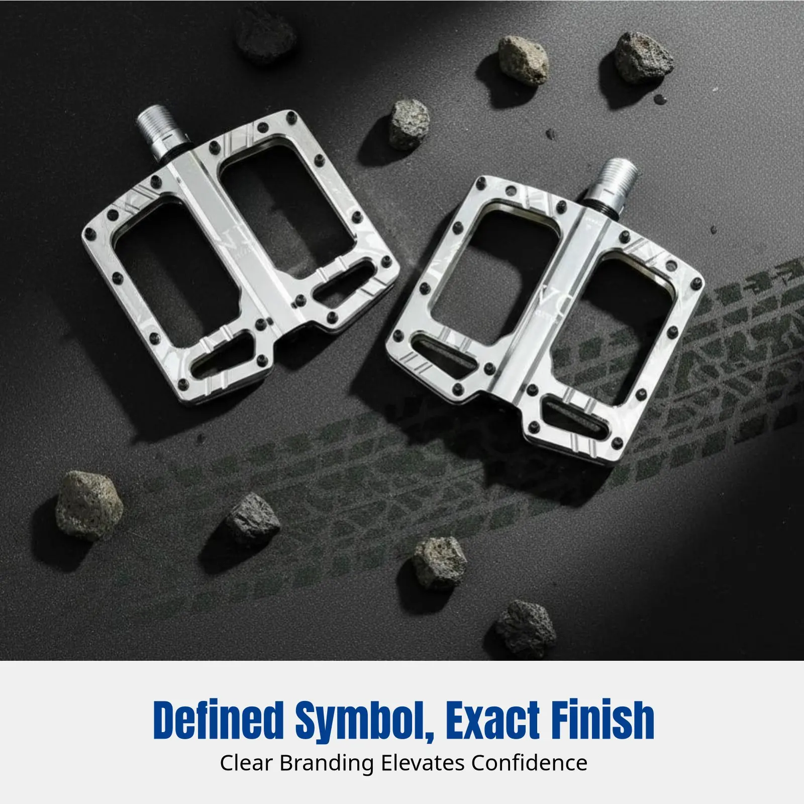 

Polished Aluminum Alloy Bike Pedals, Trail Use, Sealed 3-Bearing, Auto-Lubricating, Sturdy Design for MTB Jumping