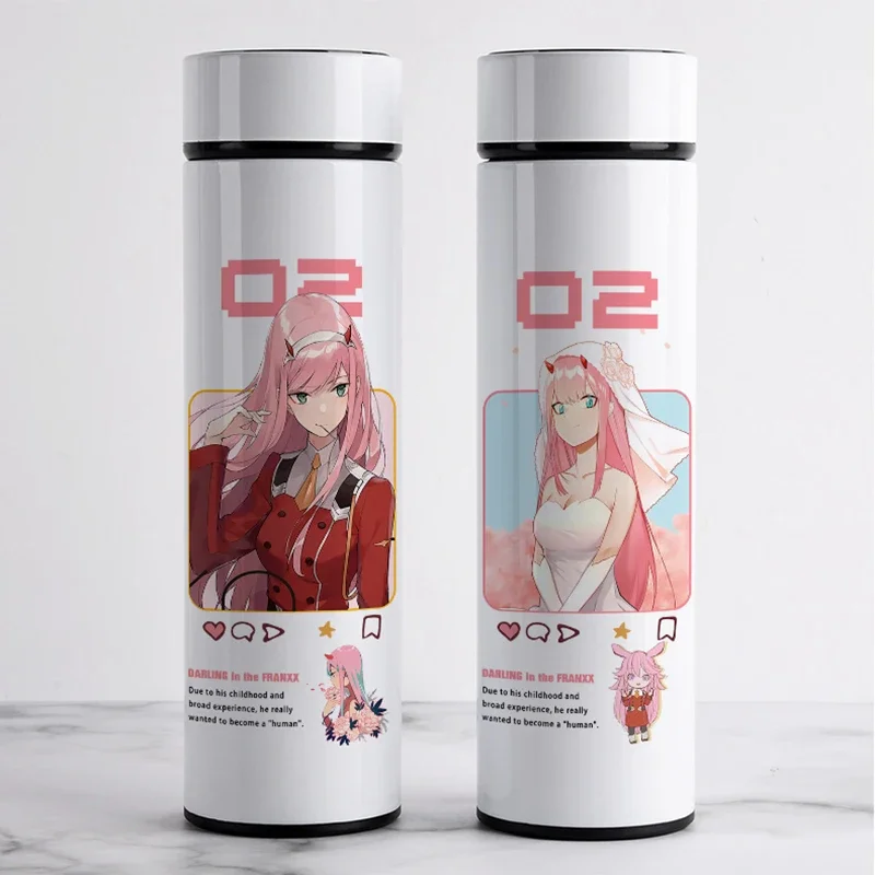 Anime Thermos Cup DARLING in the FRANXX Zero Two Code: 002 Cosplay Travel Mug LED Temperature intelligent Watercup Gifts New - Image 2