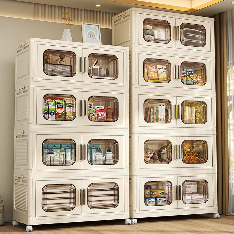 

Installation-free storage cabinet Household locker Foldable baby wardrobe Multi-layer living room toy finishing locker