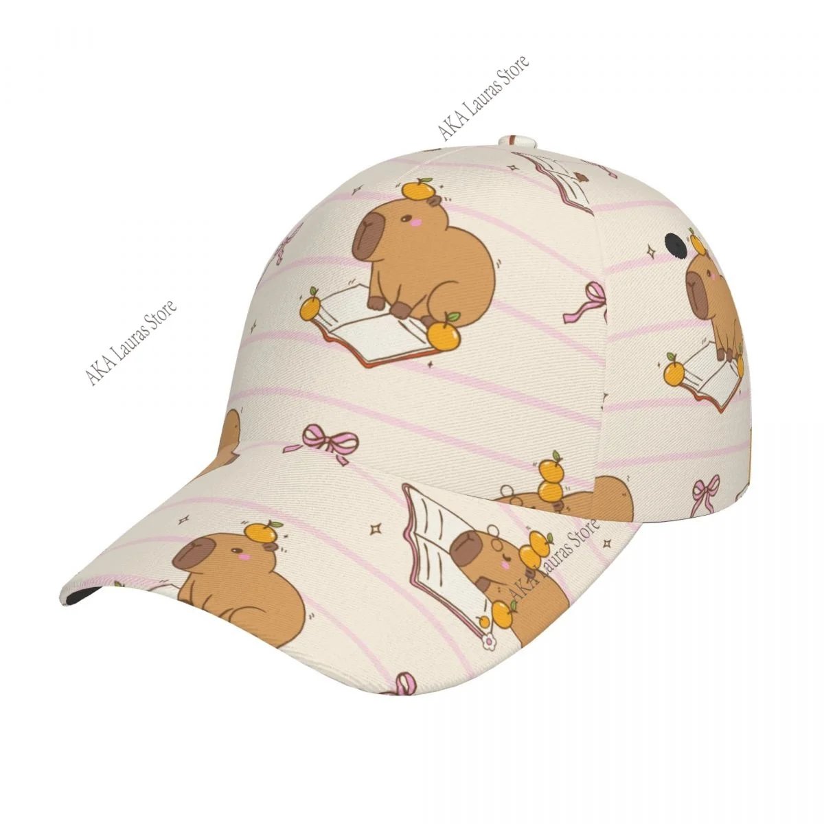 Capybara Reading Book Unisex Simple Baseball Caps Outdoor Adjustable Casual Hat Sunscreen Hat