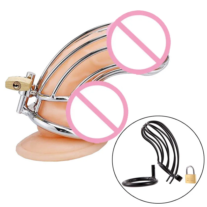 Male Chastity Device Cock Cage Stainless Steel Lockable Sex Toys For Men Sex Products Penis Cock Ring Sleeve Lock