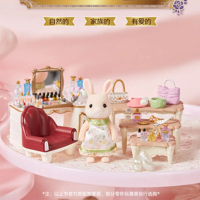 2024 Original Sylvanian Rabbit Beauty Boutique Playset Family Kawaii Figure Collectible Doll Birthday Gift Christmas Gift Toys