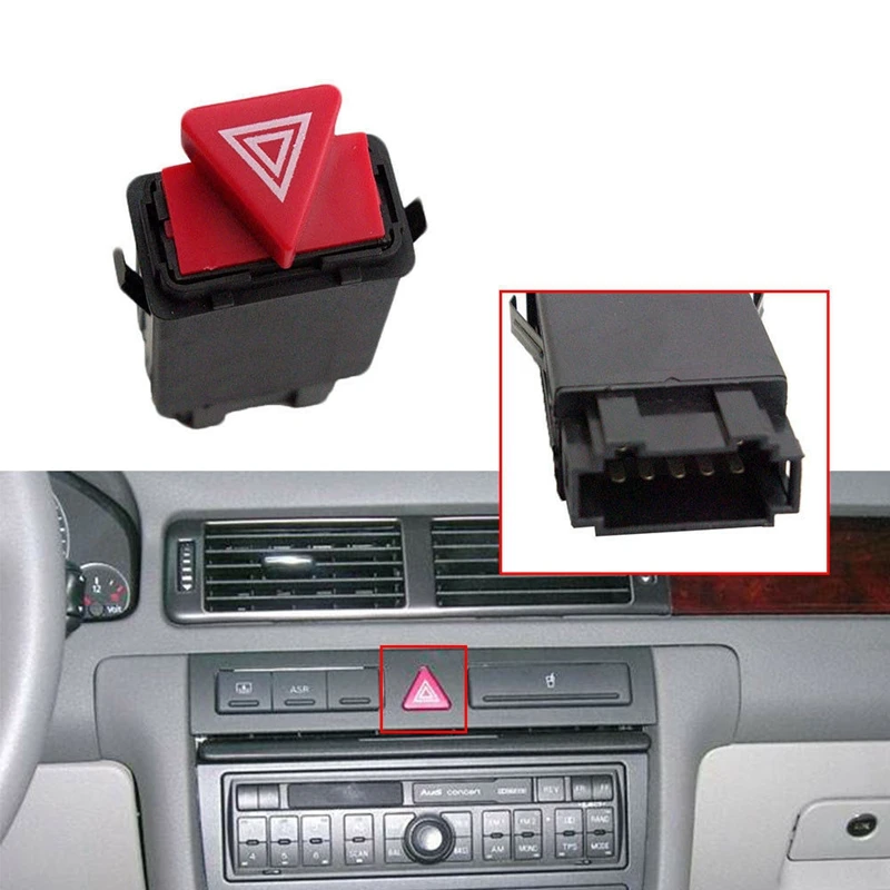 Car Hazard Warning Indicator Light Switch Red Button 8D0941509H 8D0 941 509 H For  A3 A4 A6 C5 Allroad