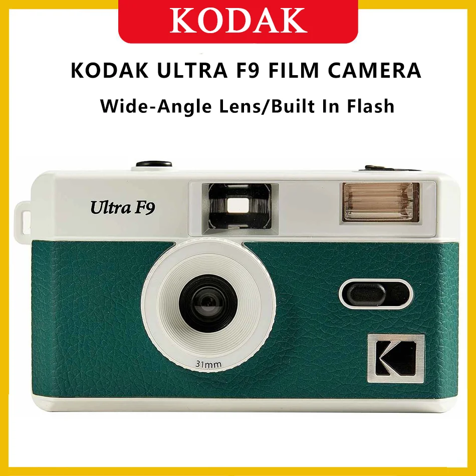 Kodak Ultra F9 Film Camera 35mm Kodak Focus Free Reusable Built in Flash Multiple Colors with Package Portable Optional Film