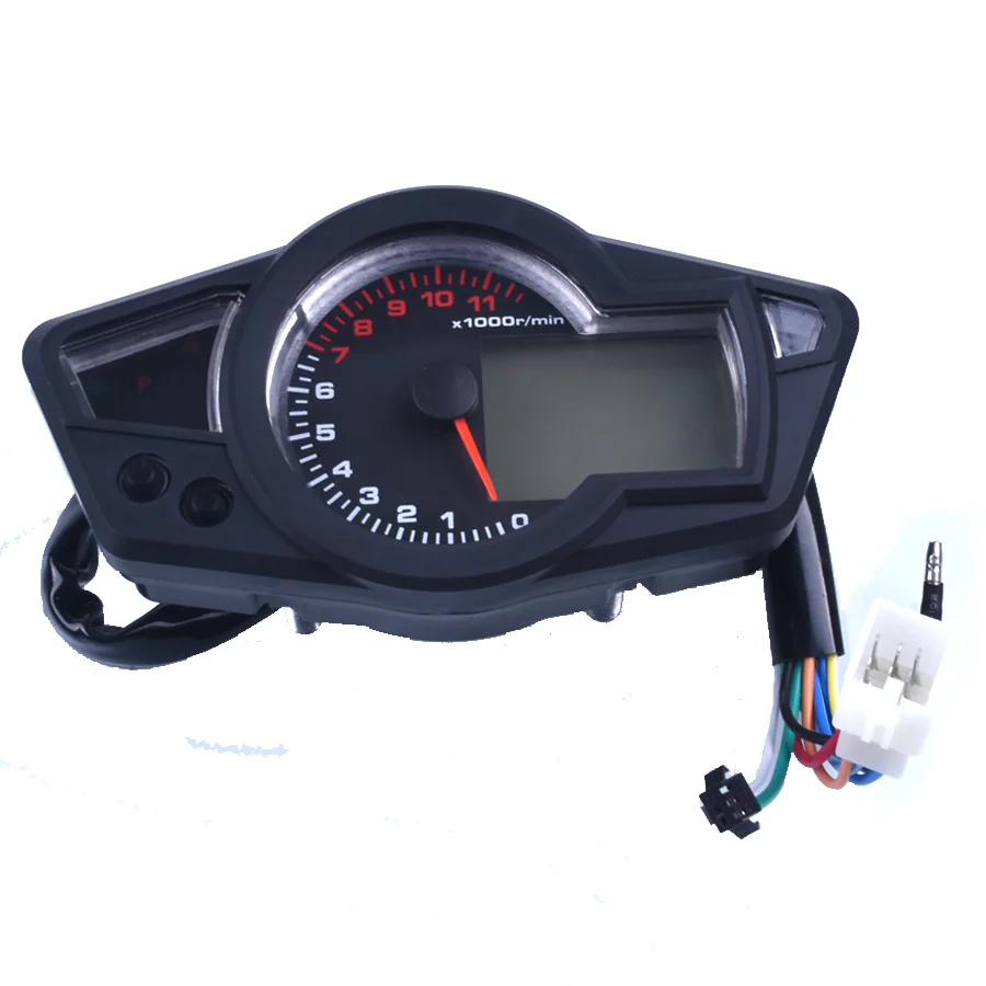 Universal 11000 rpm 12V LCD Digital Speedometer Tachometer Odometer Motorcycle Km/h Backlight for all motorcycle