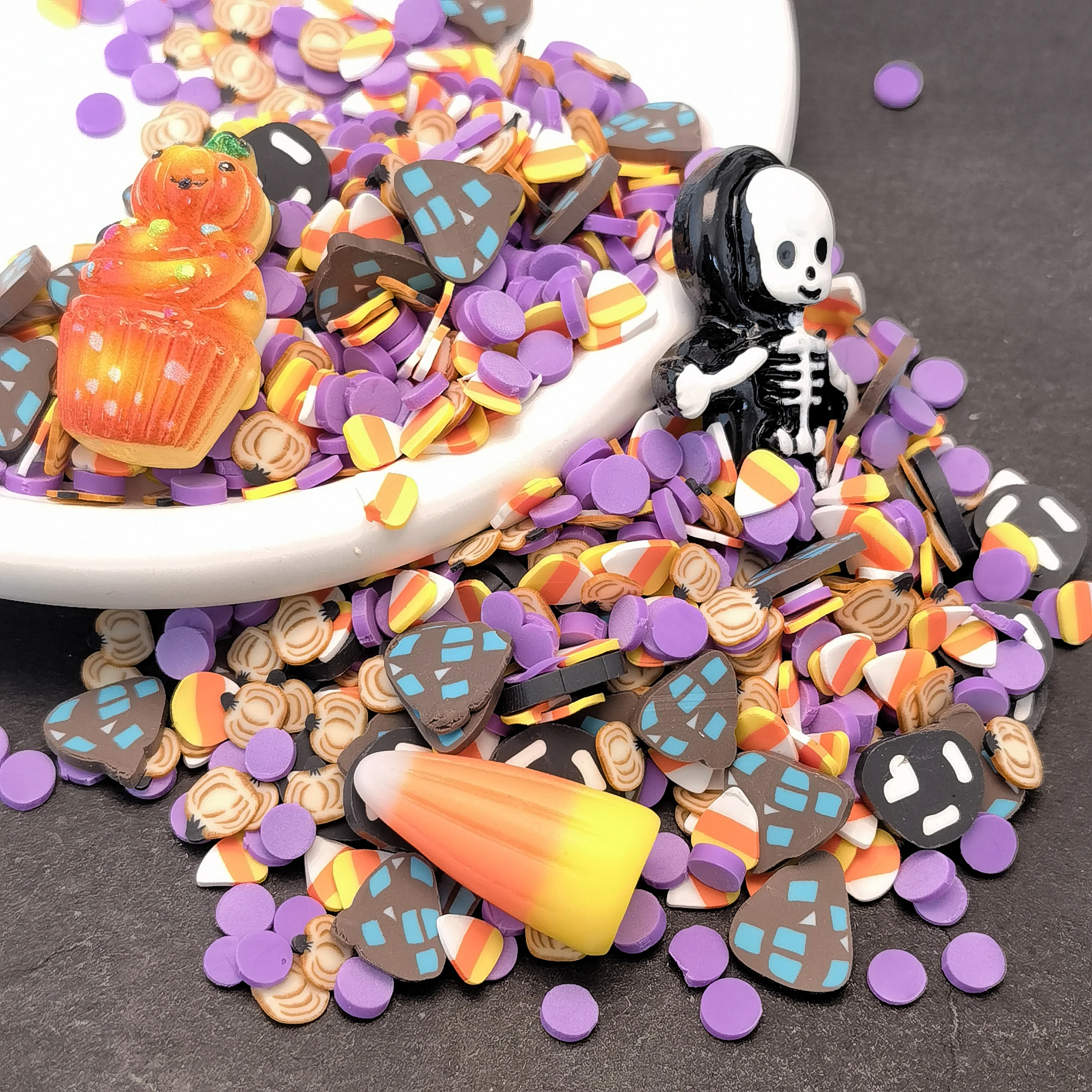 Resin Charms Mixed Halloween Shape Slices Polymer Clay Sprinkles for Slime Filling Accessories DIY Nail Art Decoration Crafts Ma