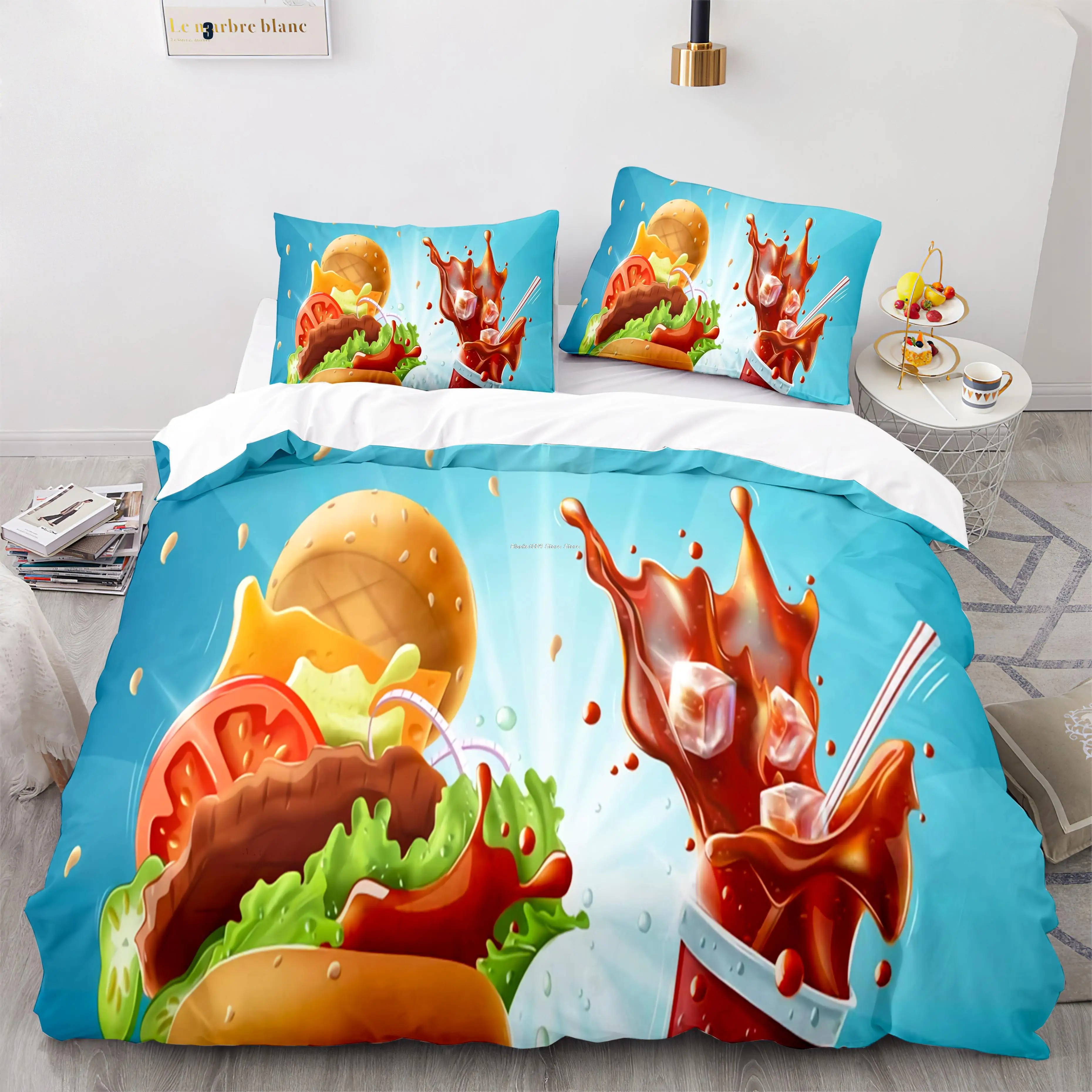 

Pizza Bedding Set Single Twin Full Queen King Size good-tasting food Bed Set Aldult Kid Bedroom Duvetcover Sets 3D Print 014