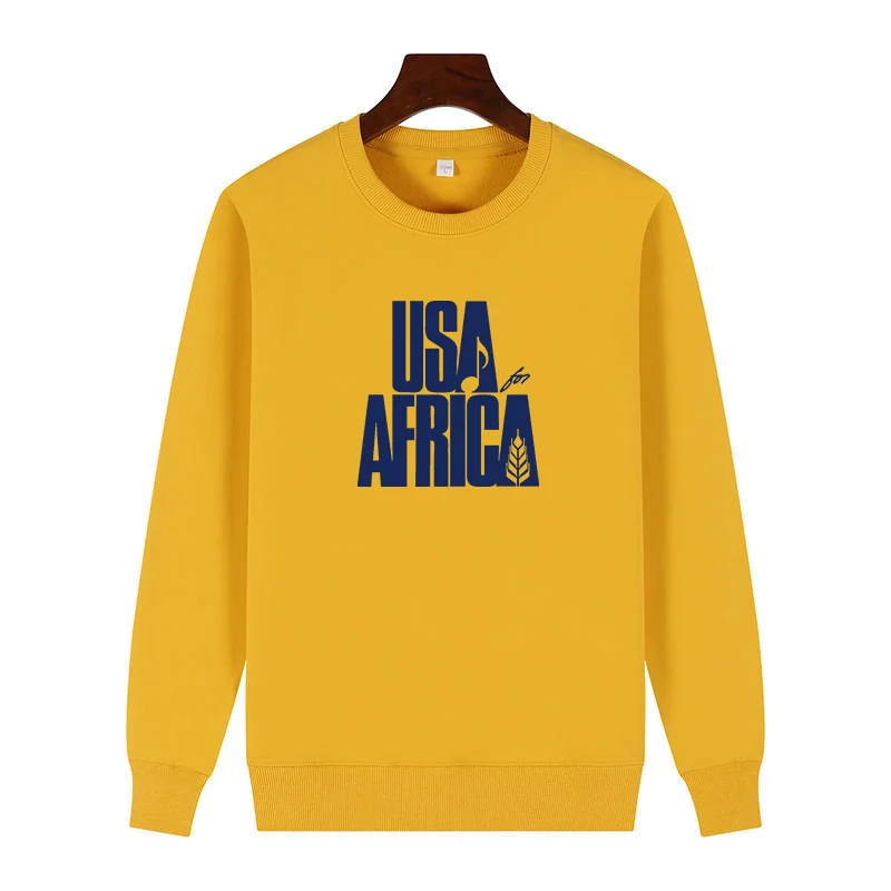 We Are the World Anniversary USA for Africa United Artists graphic sweatshirts fleece thick sweater hoodie Men\'s sportswear