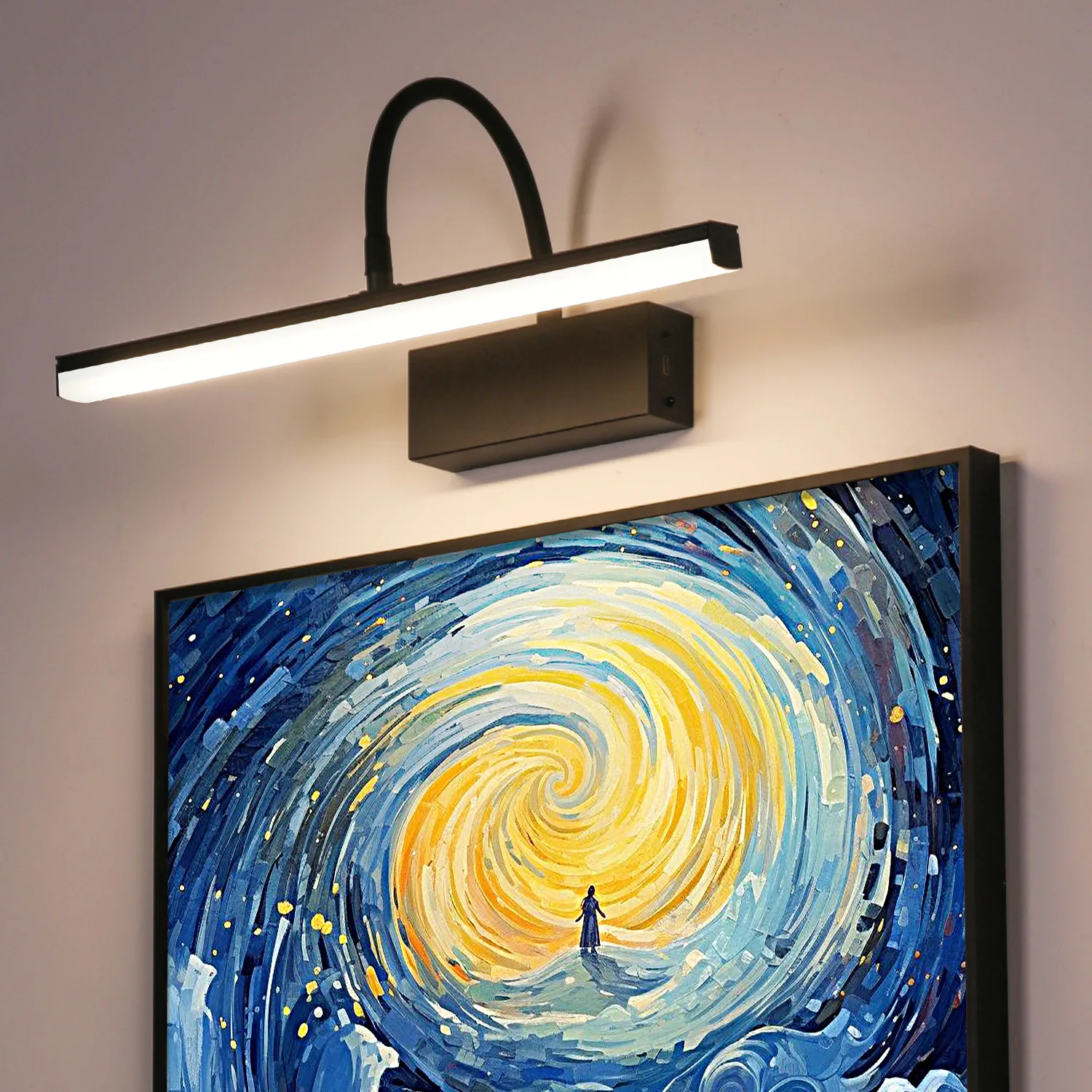 

40cm LED Wall Lamp USB Rechargeable Wall Light for Computer Screen Picture Mirror Modern Adjustable Inside Wall Sconce Light