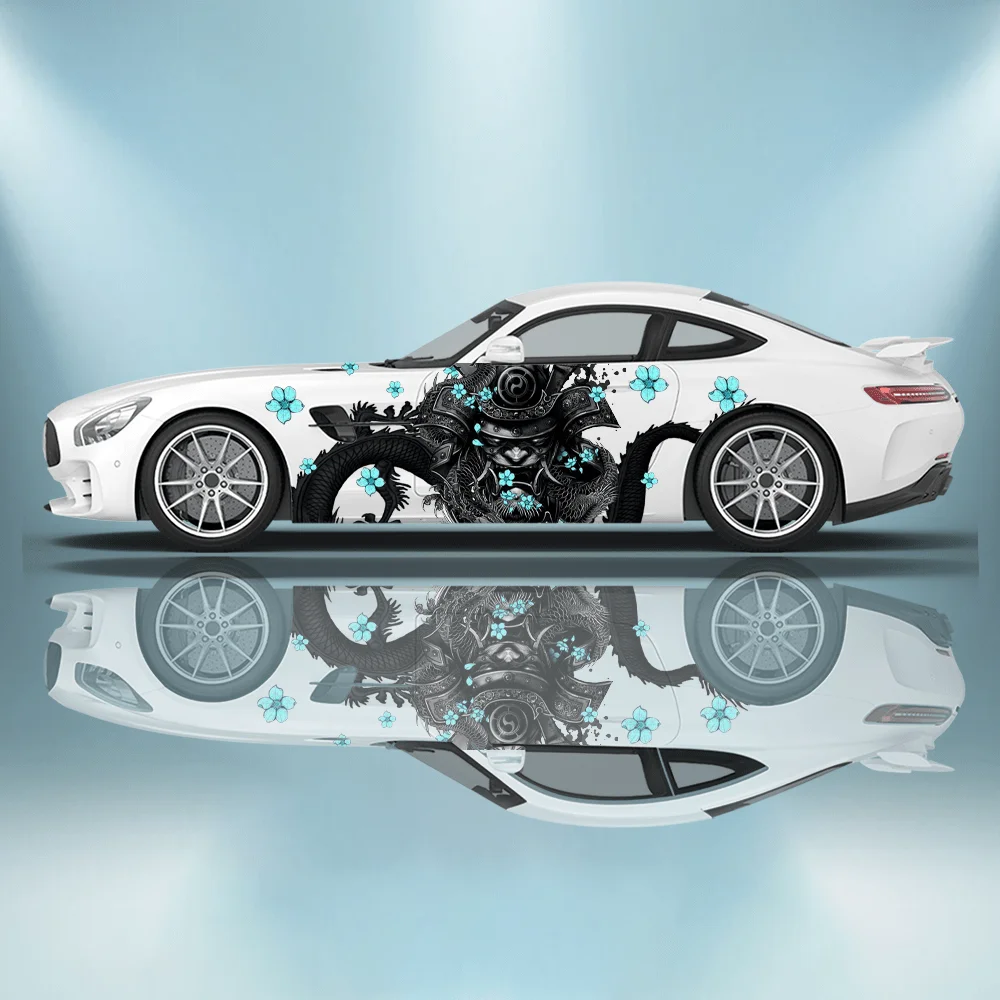 

Masked Warrior Dragon Car Vinyl Wraps Decal Self-adhesive PVC Sticker Suitable for Trucks SUV Decoration Auto Accessories Gift