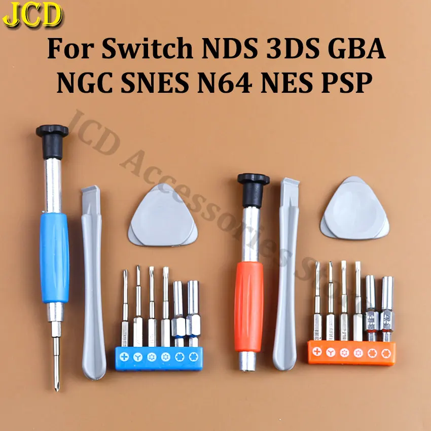 3.8/4.5mm T6 T8 Y Cross Screwdriver Steel Set Repair Tools Kit For Switch NDS Lite NDSL NGC SNES N64 NES Wii U New 3DS PSP GBA