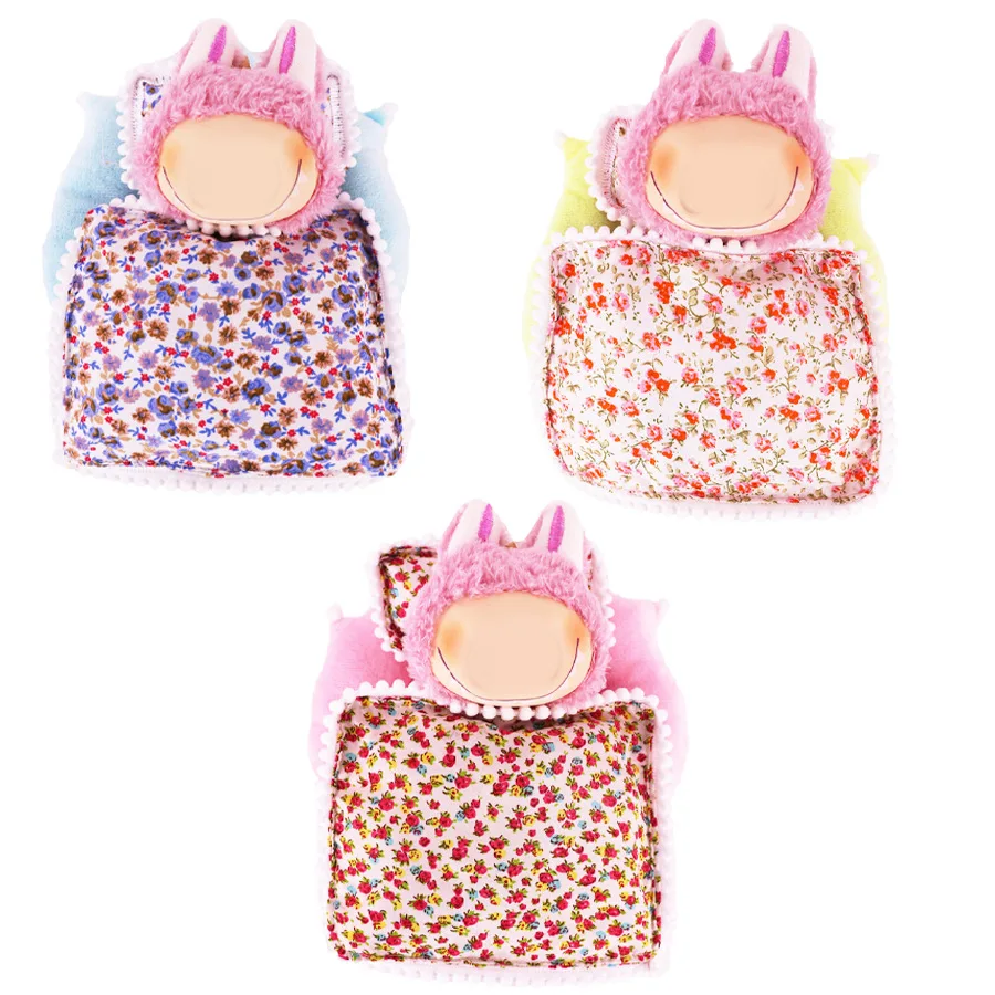 ドールハウスアクセサリーシミュレーション花柄寝具3点セット(枕+クッション+キルト) BuBuシーンデコレーションままごとおもちゃ