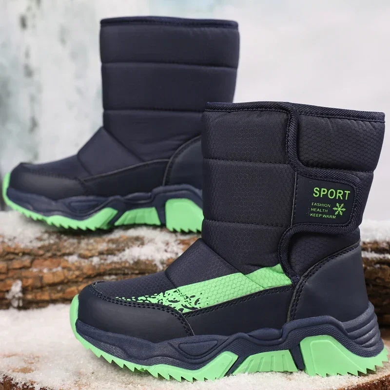 2024 new winter children's snow boots high-top thickened cotton shoes windproof, non-slip, wear-resistant and anti-collision