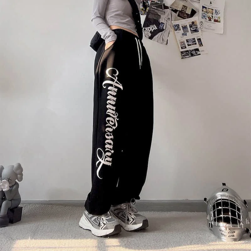 Women Pants Brown Hip Hop Loose Sweatpants High Waisted Straight Trousers Korean Style Streetwear Women Clothing Y2k Clothes