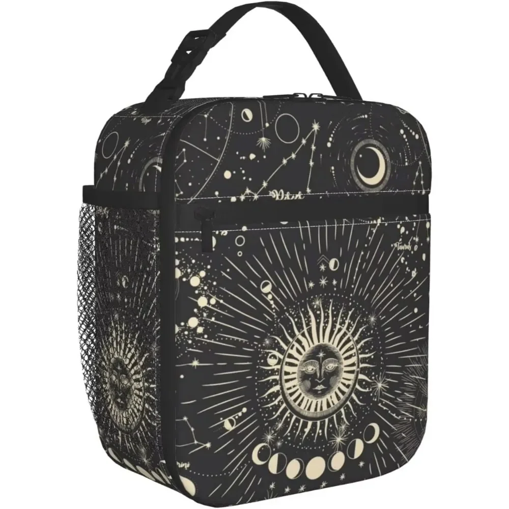 

Sun and Moon Mystic Goth Witchy Lunch Box Reusable Insulated Totes Lunch Bag Thermal Cooler for Men Women Work Office Picnic
