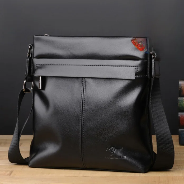 Tianhong Kangaroo Cowhide Men's Casual oulder Bag Leather Trendy Soft Leather Crossbody Bag Busin Sle Zipper Closure