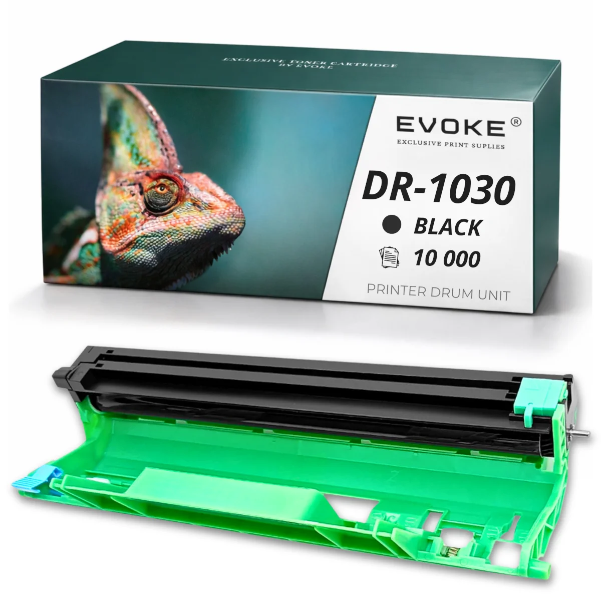 Evoke Compatibele Trommel voor Brother Dr-1030 Dr1030 Dr-1050 Dr1050 Dr-1090 Dr1090 Zwart 10000 Pagina's Hl-1110E Hl-1210We Dcp-1510E Dcp-1512E