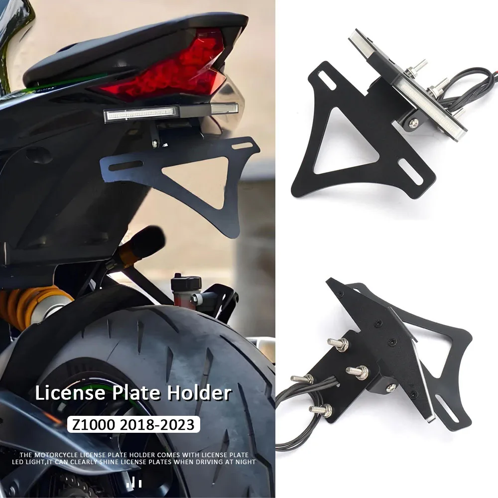 

LED Lighting Turn Signal Bracket Rear License Plate Holder For KAWASAKI Z1000 Motorcycle Accessories z1000 Z 1000 2018-2023