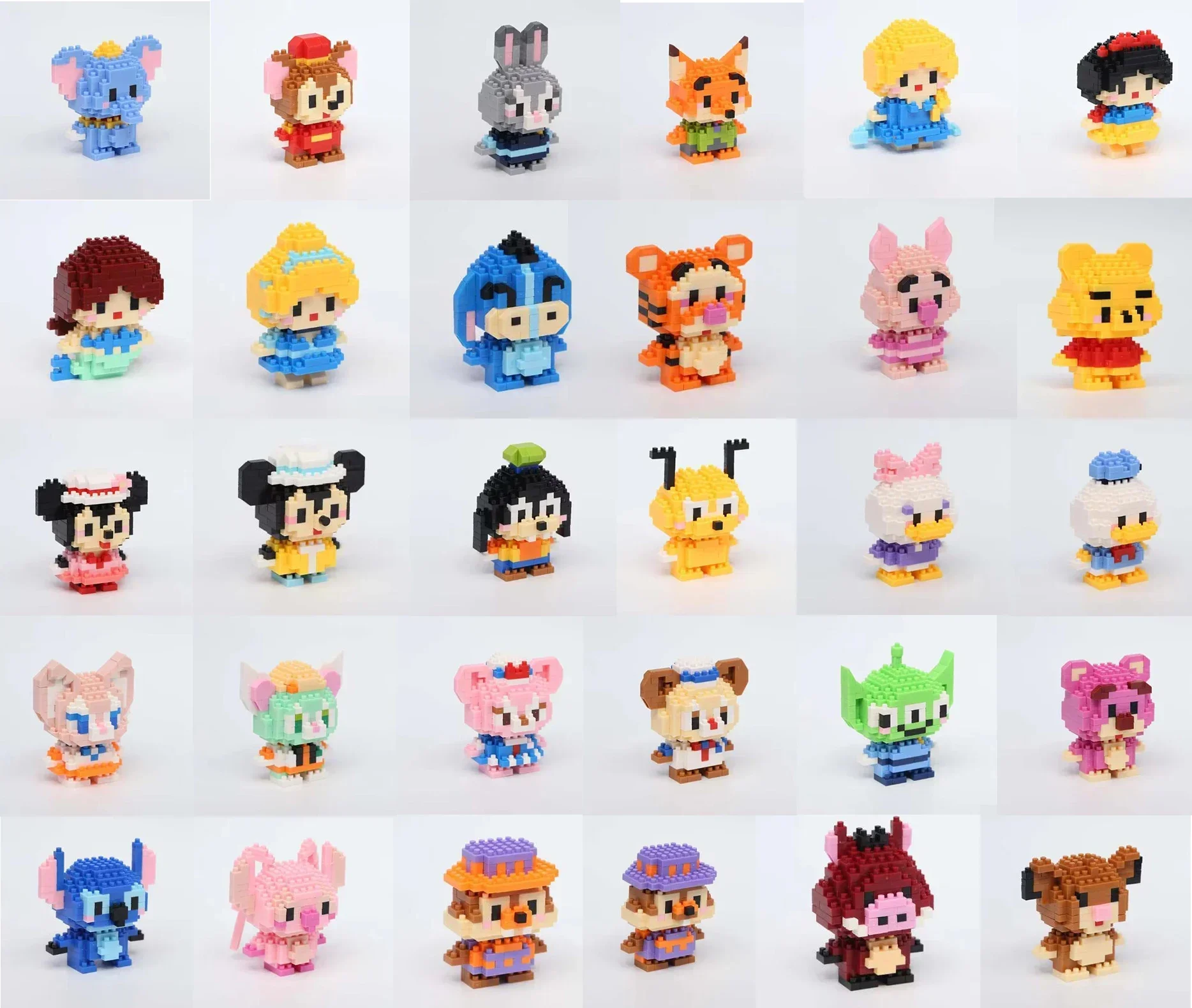 Ститч Микки, Минни, Дональд утка Маргаритка гофрированная настольная с детскими блоками-пазлами День Рождения вечерние подарок анимационная фигурка