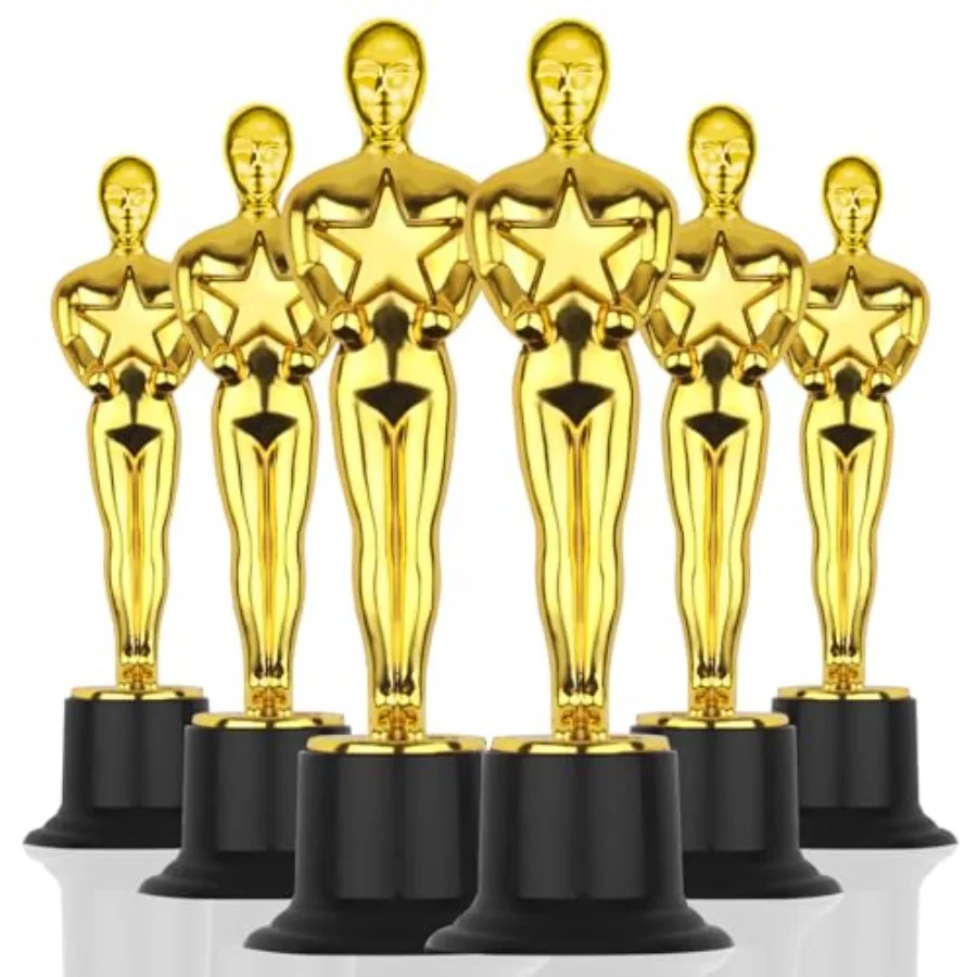 

Gold Award Trophies Gold Award Statues, Pack of 6 Mini Trophies, Plastic Trophy Award for Competition, Events, Sports, Party De